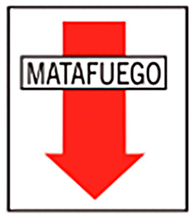 CARTEL FLECHA MATAFUEGO (20x26 0.6mm)