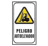 CARTEL PELIGRO AUTOELEVADORES (40X45)