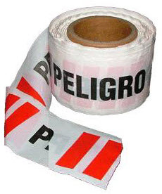 CINTA DEMARCATORIA PELIGRO POLIET ROJA   BLANCA 8cm x 200mts