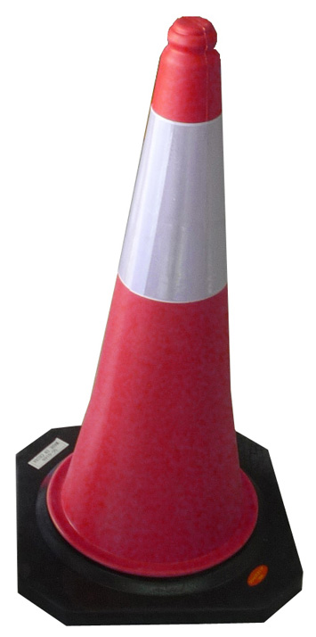 CONO ROJO CON BASE GOMA ECO 75 CM RIGIDO - DPS UCU0002PV 